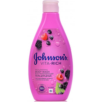 Johnson's Vita-Rich гель для душа, Восстанавливающий, с экстрактом малины, 250мл (38920)