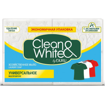 Duru Clean & White хозяйственное мыло, универсальное, 4шт*125гр (60012)