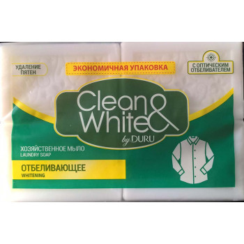 Duru Clean & White хозяйственное мыло, отбеливающее, 4шт*125гр (00828)
