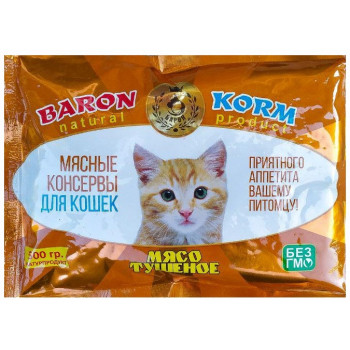 Baron korm корм для кошек, мясные консервы, 500гр (90020)