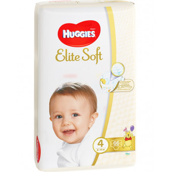 Huggies Elite Soft подгузники #4, 8-14 кг, 66шт (45301)