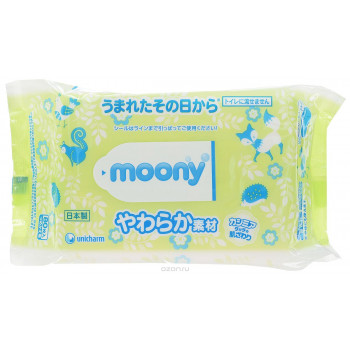 Moony влажные салфетки без запаха, 80шт (35983)