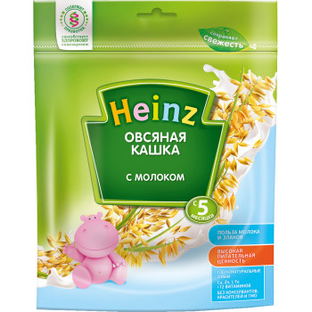 Heinz каша овсяная каша, с молоком, с 5 месяцев, 250гр (01336)