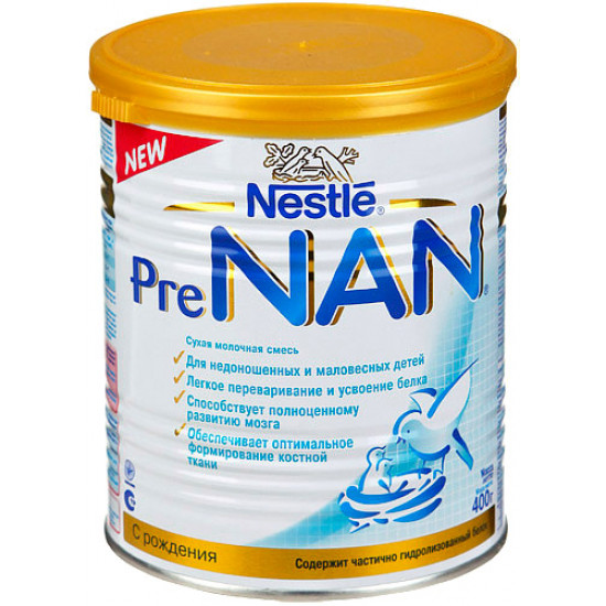 NAN Pre сухая молочная смесь для недоношенных и маловесных детей, 400г (60274)