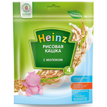 Heinz рисовая каша, с молоком, с 4 месяцев, 250гр (01374)