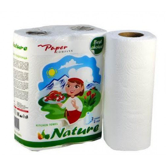 Paper Company бумажные полотенца, 2 рулона, 2 слоя, 100 отрывов в рулоне (40144)