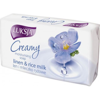Luksja Creamy Touch кремовое мыло, с льняным и рисовым молочком, 90гр (06327)