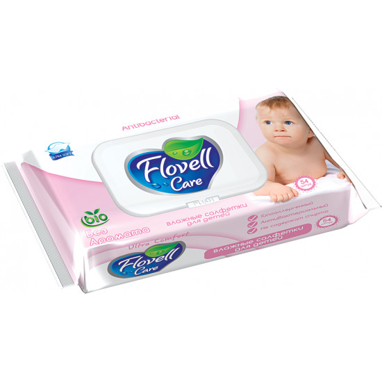 Flovell Care влажные салфетки для детей, 54шт (90181)