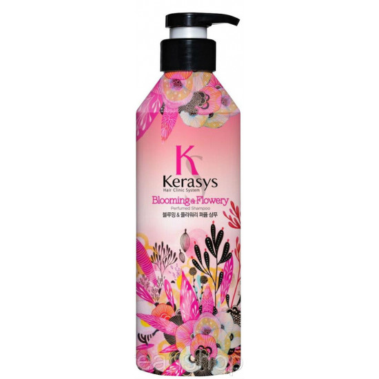 Kerasys Bloomin & Flowery парфюмированный шампунь для волос, придает блеск волосам, 600мл (40557)