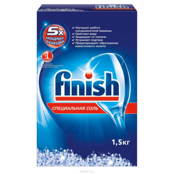 Finish специальная соль для посудомоечных машин, 1,5кг (82736)