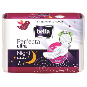 Bella Perfecta ultra night гигиенические прокладки, 6+ капель, 7шт (03501)
