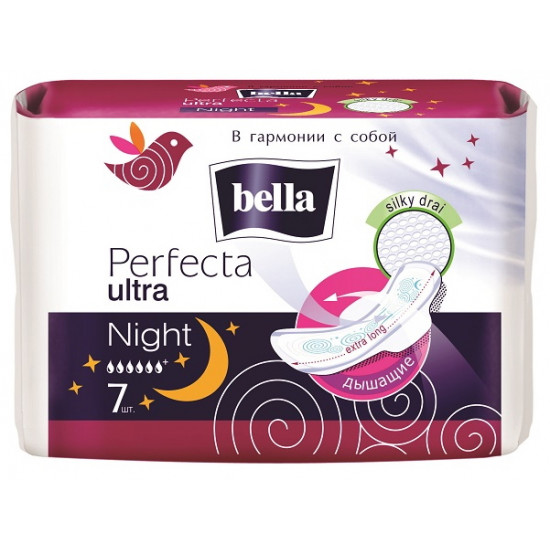 Bella Perfecta ultra night гигиенические прокладки, 6+ капель, 7шт (03501)