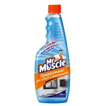 Mr Muscle средство для мытья стекол и поверхностей, со спиртом, запаска, 500мл (01020)