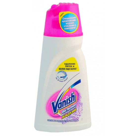 Vanish пятновыводитель + отбеливатель для белья, белый 1л (27136)